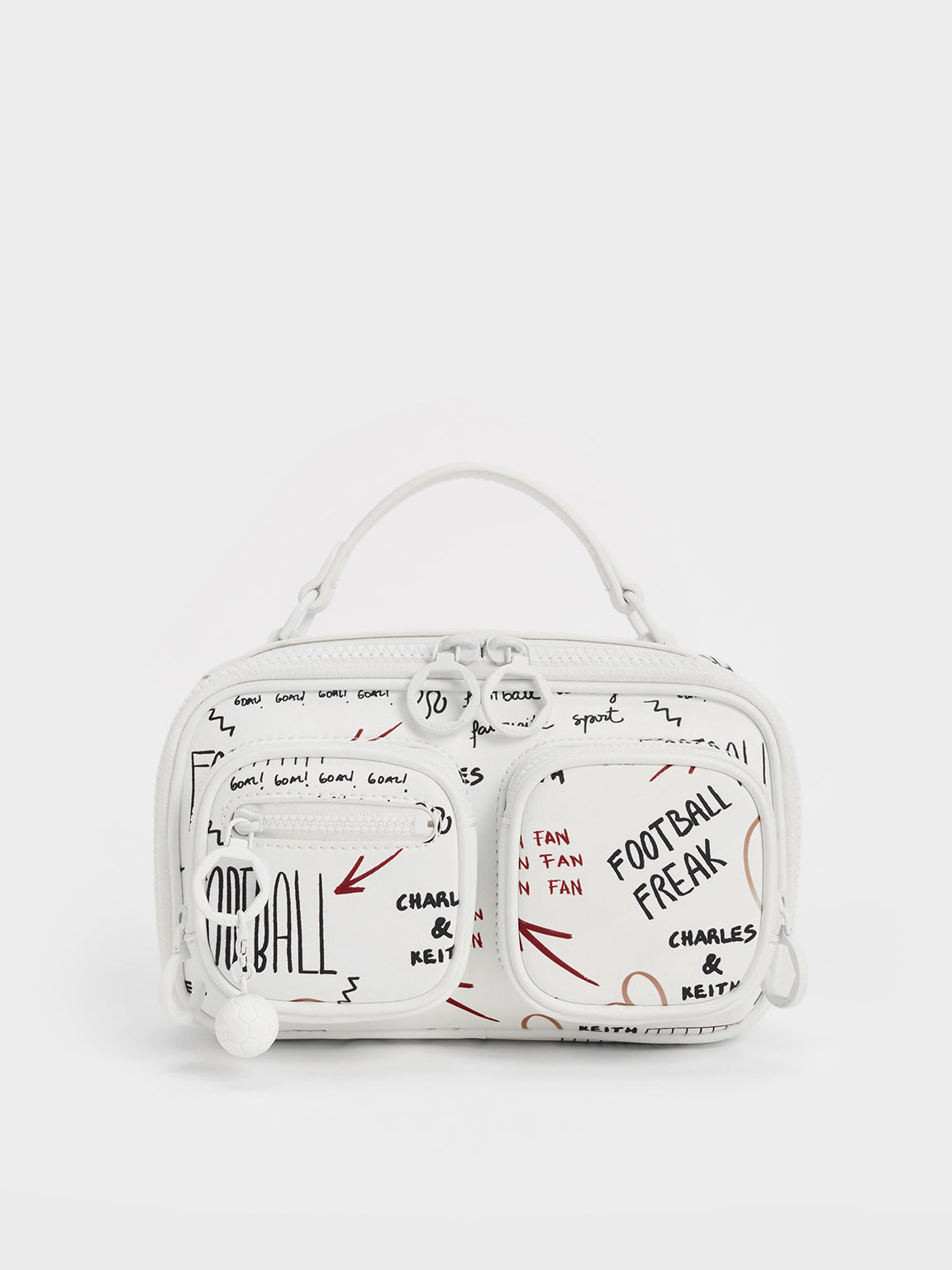 Multicoloured Graffiti Print Multi-Pouch Crossbody Bag