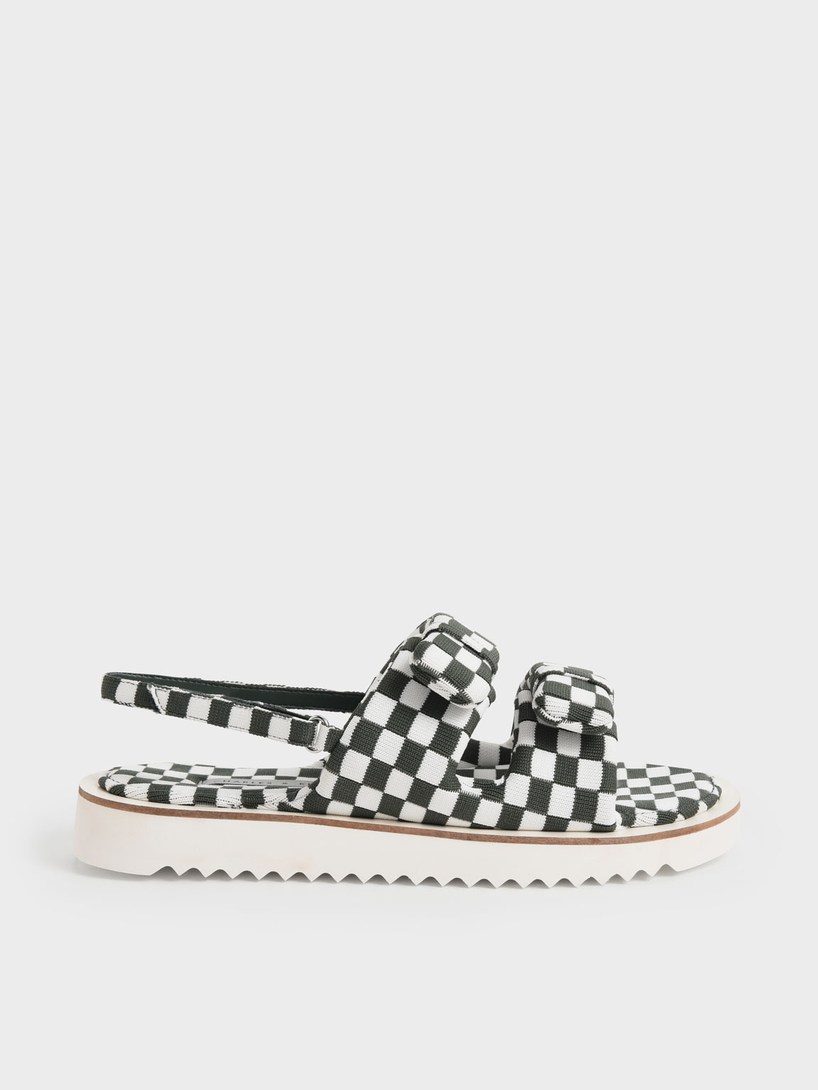 Black and white checkered sandals 2025