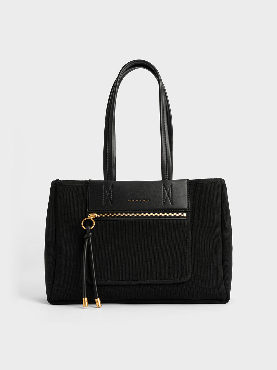 Black Knit Nylon Tote Bag CHARLES KEITH SA