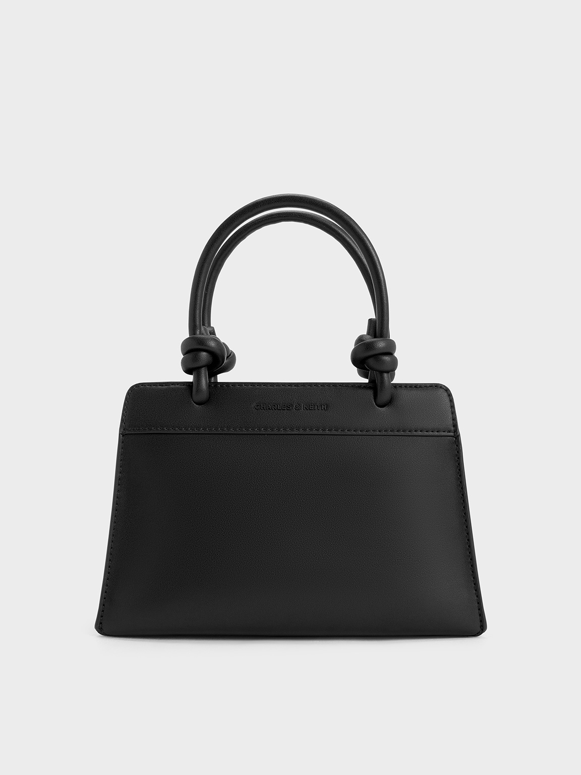 Jet Black Sabine Knotted-Handle Trapeze Tote Bag - Jet Black