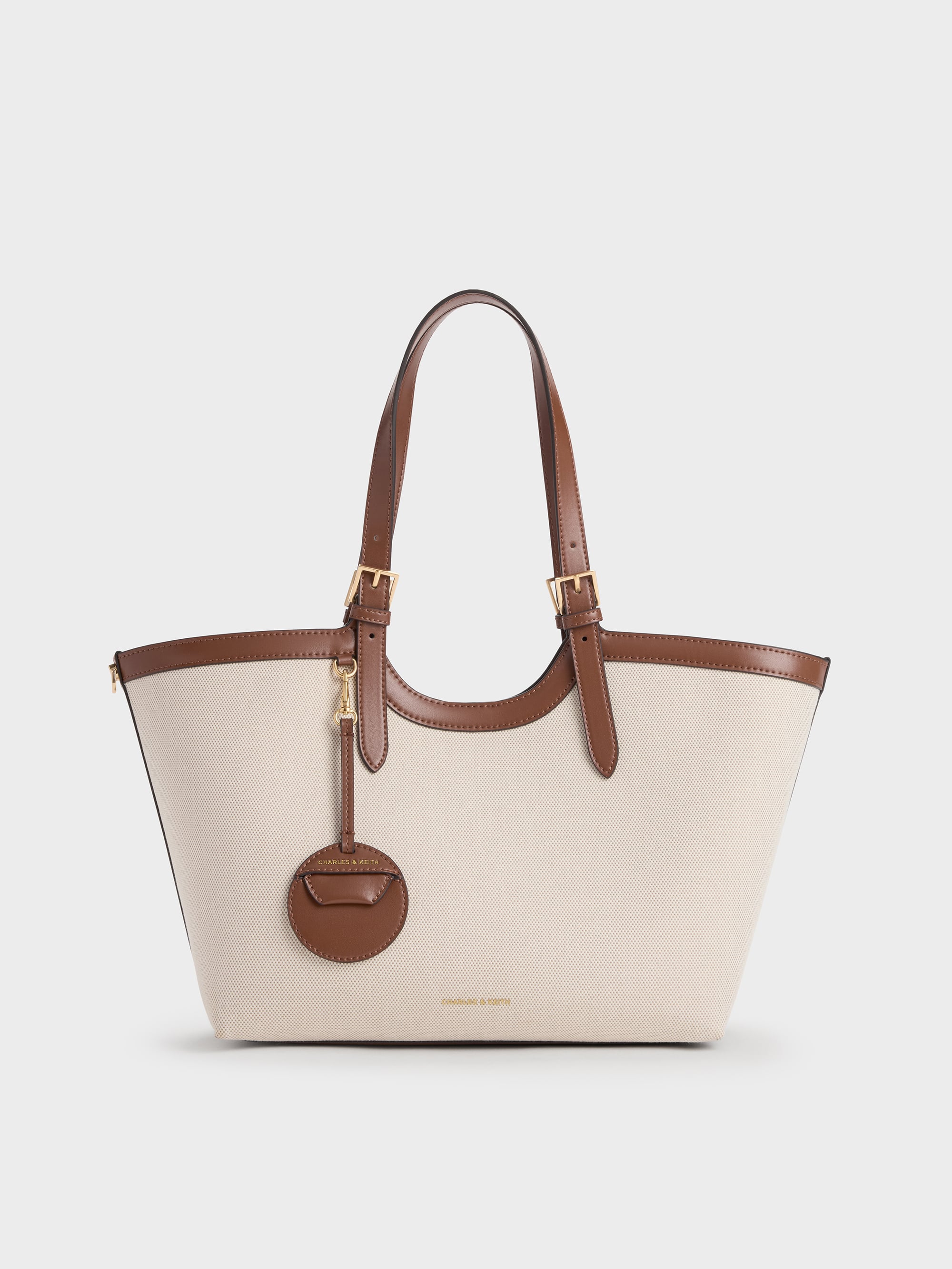 バッグ CHARLES & KEITH Chocolate XL Enola Canvas Tote Bag - Chocolate - CHARLES & KEITH SA
