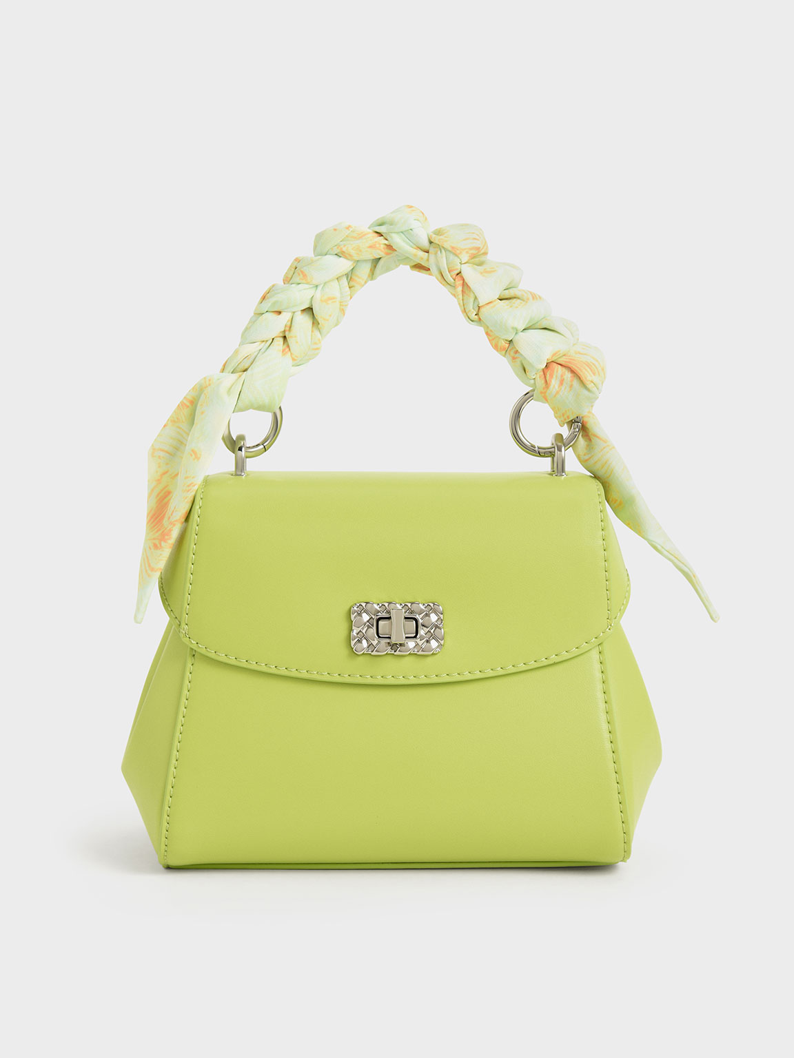 Lime Ulani ScarfWrapped Top Handle Bag CHARLES & KEITH SA