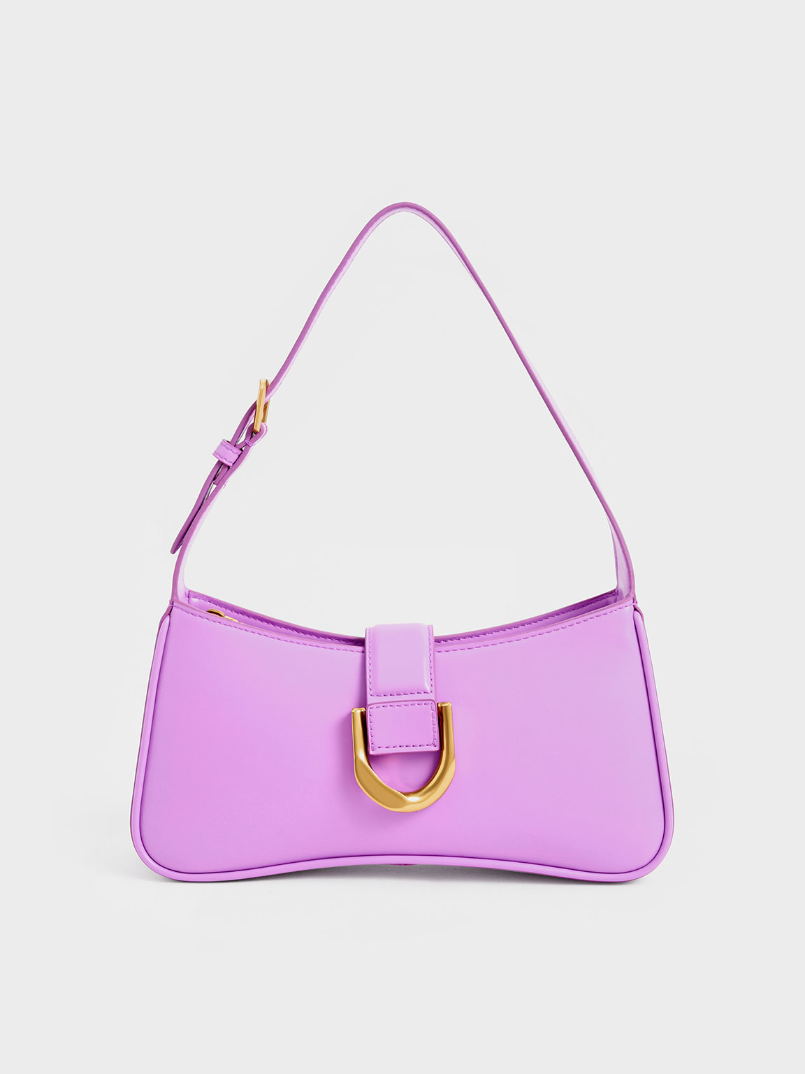 Violet Gabine Curved Shoulder Bag - CHARLES & KEITH SA