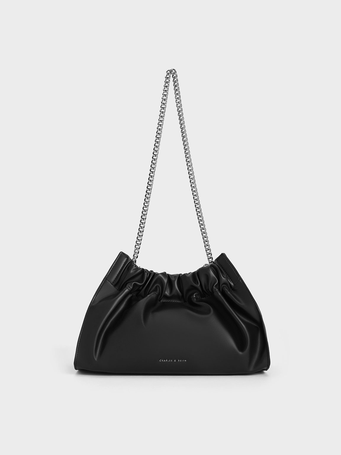 Noir Cyrus Slouchy Chain-Handle Bag - CHARLES & KEITH SA Noir Cyrus Slouchy Chain-Handle Bag - CHARLES & KEITH SA