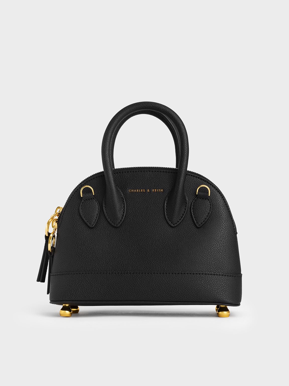 Black Harmonee Bowling Top Handle Bag CHARLES KEITH SA