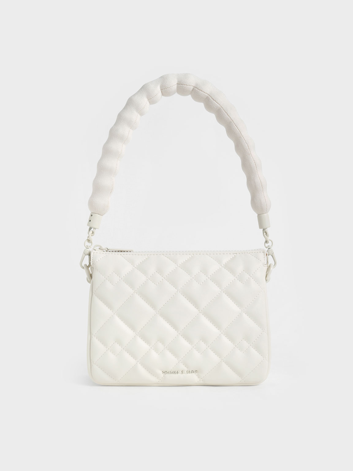 White Lana Quilted Shoulder Bag CHARLES & KEITH SA